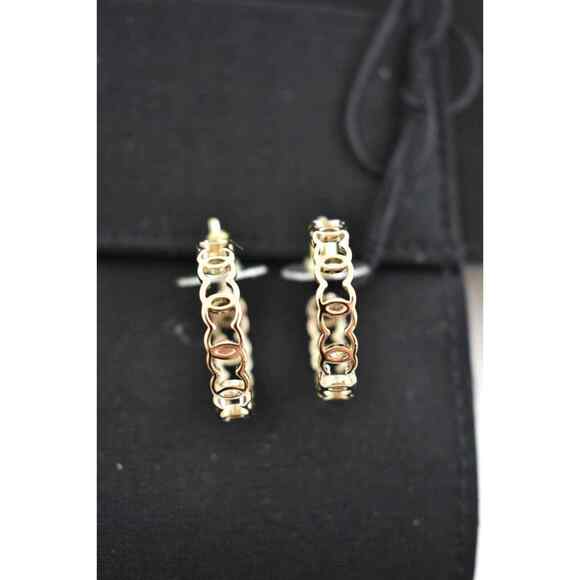 Chanel 21A Gold Metal Interlocking CC Logo Dangle Drop Statement Hoop Earrings - Picture 6 of 12